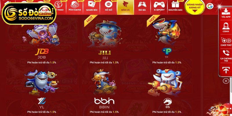 Kho game bắn cá SODO66 đa dạng và hấp dẫn